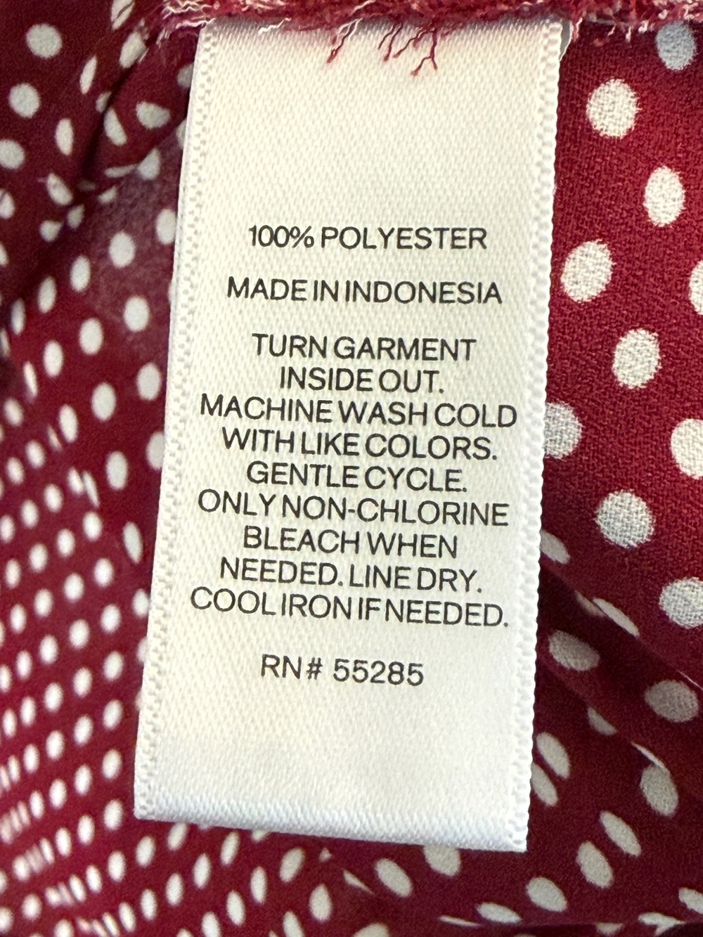Express Burgundy Polka Dot Zip-Front Blouse Large - Picture 8 of 8
